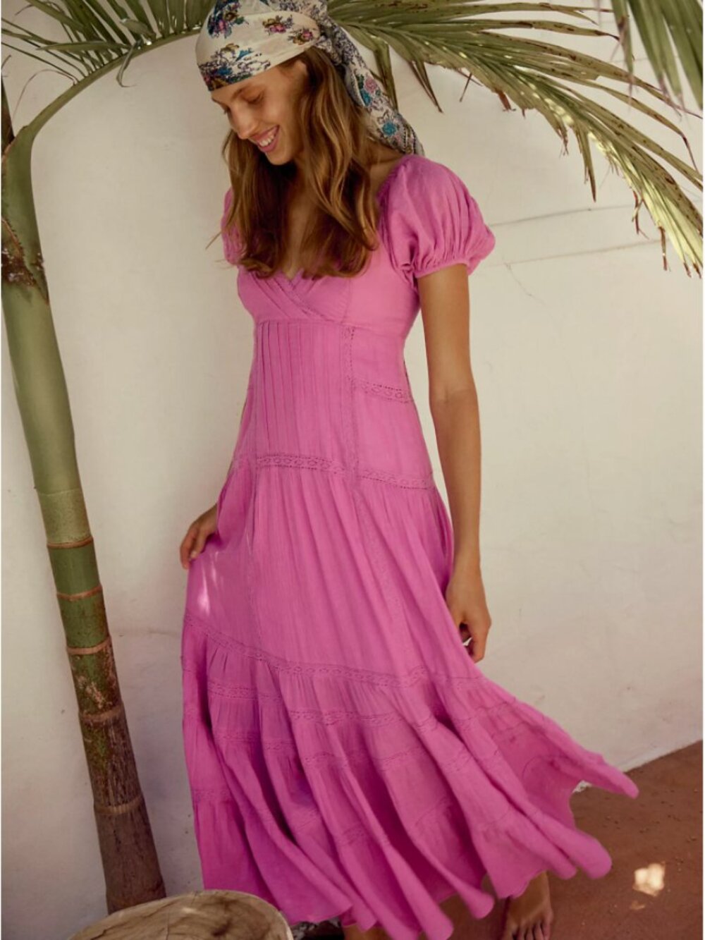 Free People Free-Est Aura Maxi Dress Island Flower Pink Size M